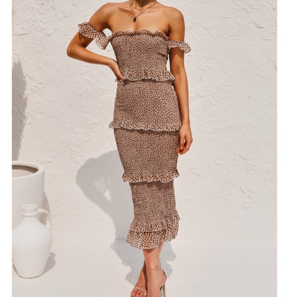 Reverse clothing leopard midi dress
